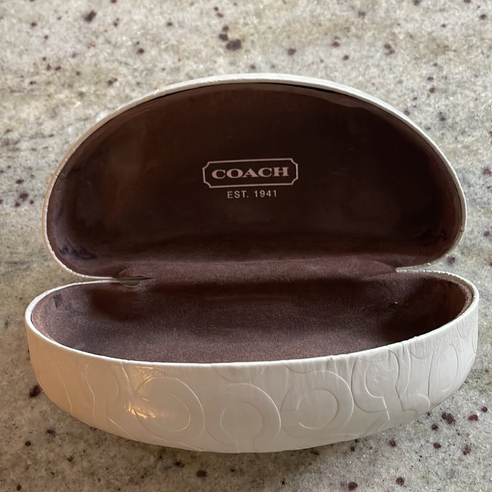 Coach Sunglasses Case in Cream with C Insignia